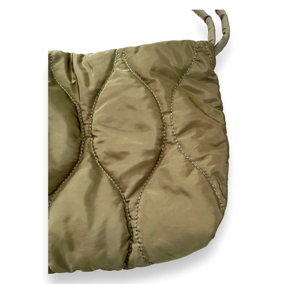 STREET LEVEL Hourglass Quilted Puffy Tote Shoulder Bag | Army Green NWT - Picture 3 of 9